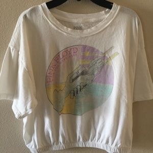 women's pink floyd cropped tee